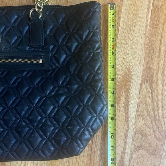 Anne Klein Black Quilted Shoulder Bag with Gold Accents - Picture 3 of 6
